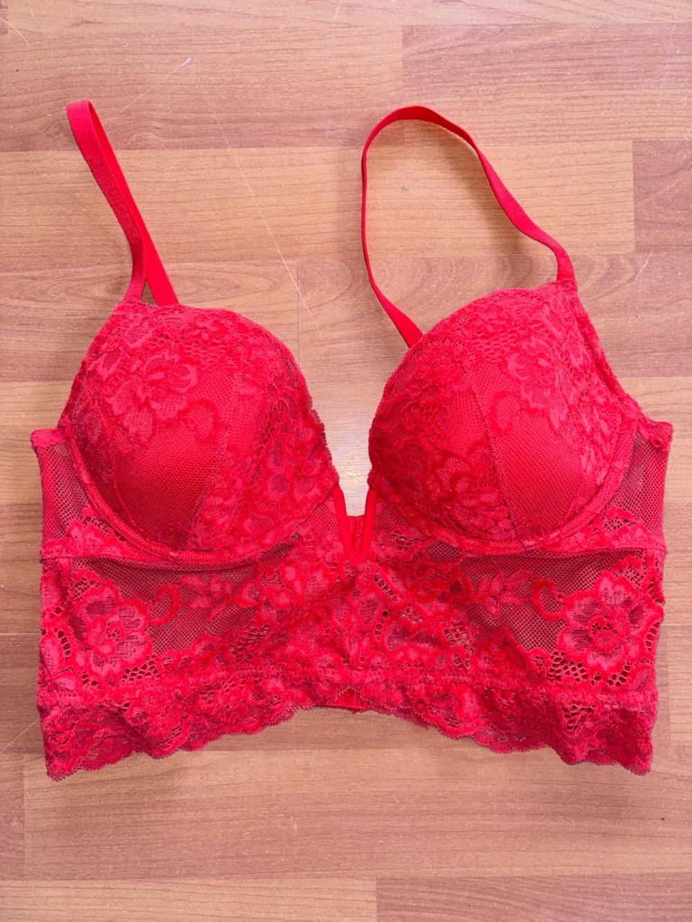 La SENZA Red Lace Longline Underwire Bra